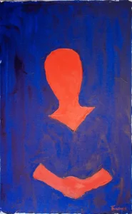 Жінка у синьому просить допомоги