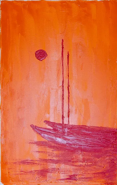 Два човни у спеку та на пекучому сонячному світлі