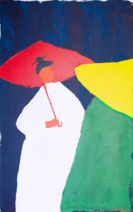 Дві жінки у японському мотиві розмовляють